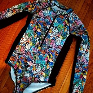 Kids stylish graffiti swimsuit